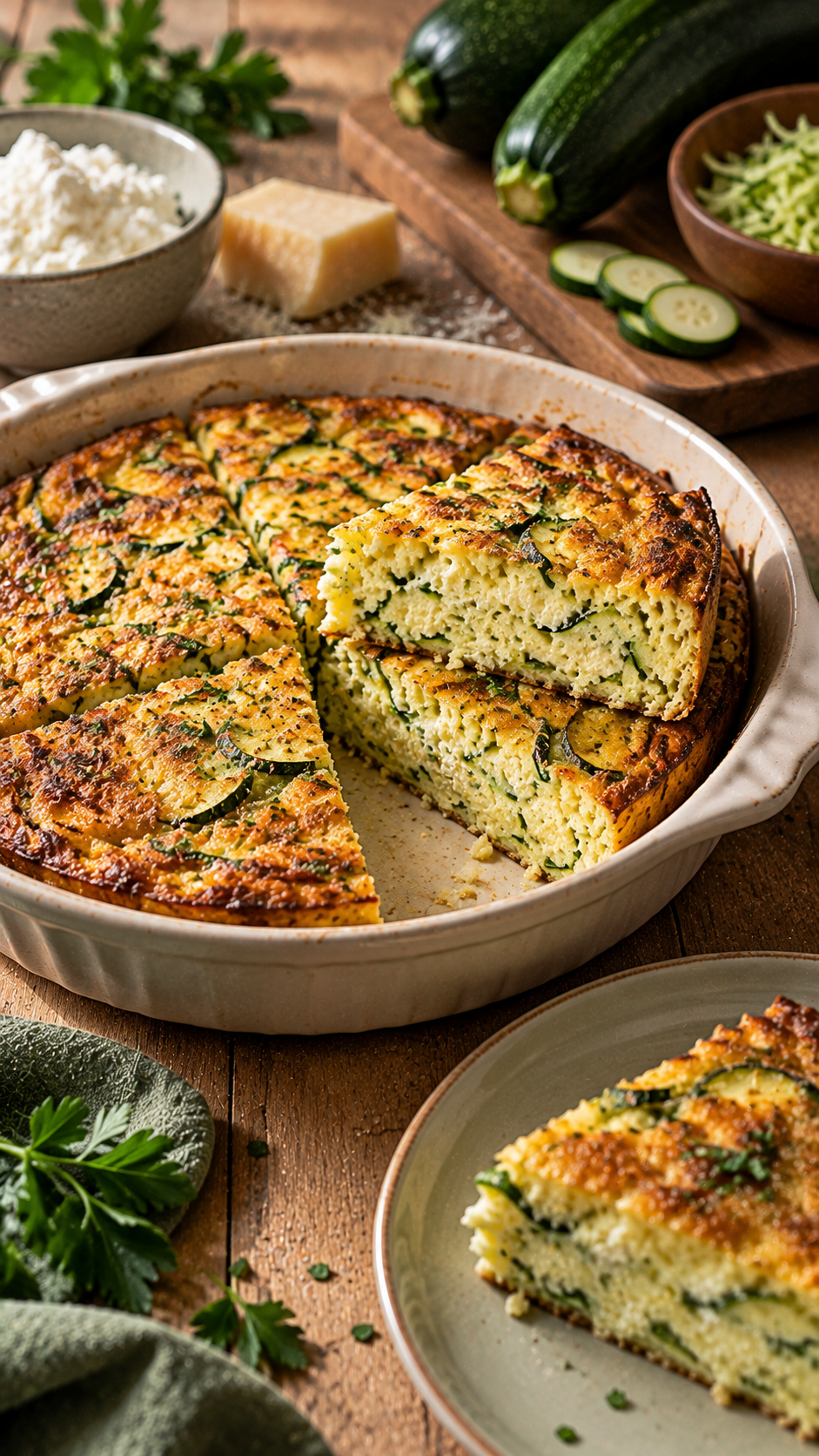 Frittata al forno con zucchine e ricotta: una cena semplice e proteica
